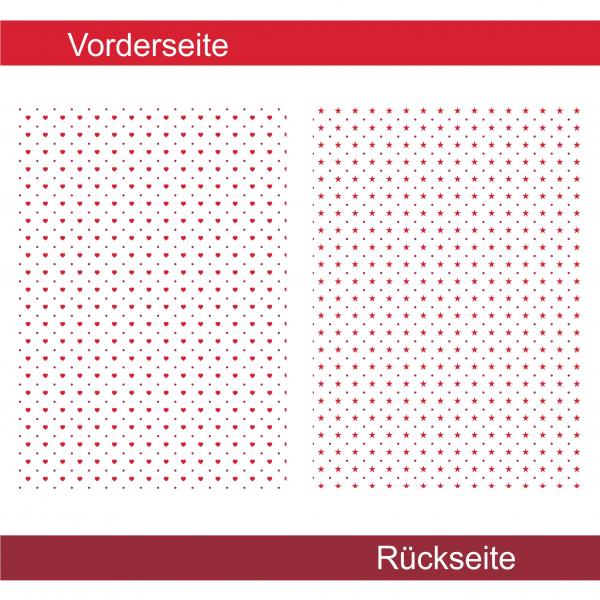 Sterne Herzen rot - Designpapier